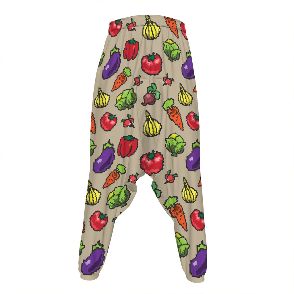 Pixel Vegetables Pattern Print Hammer Pants