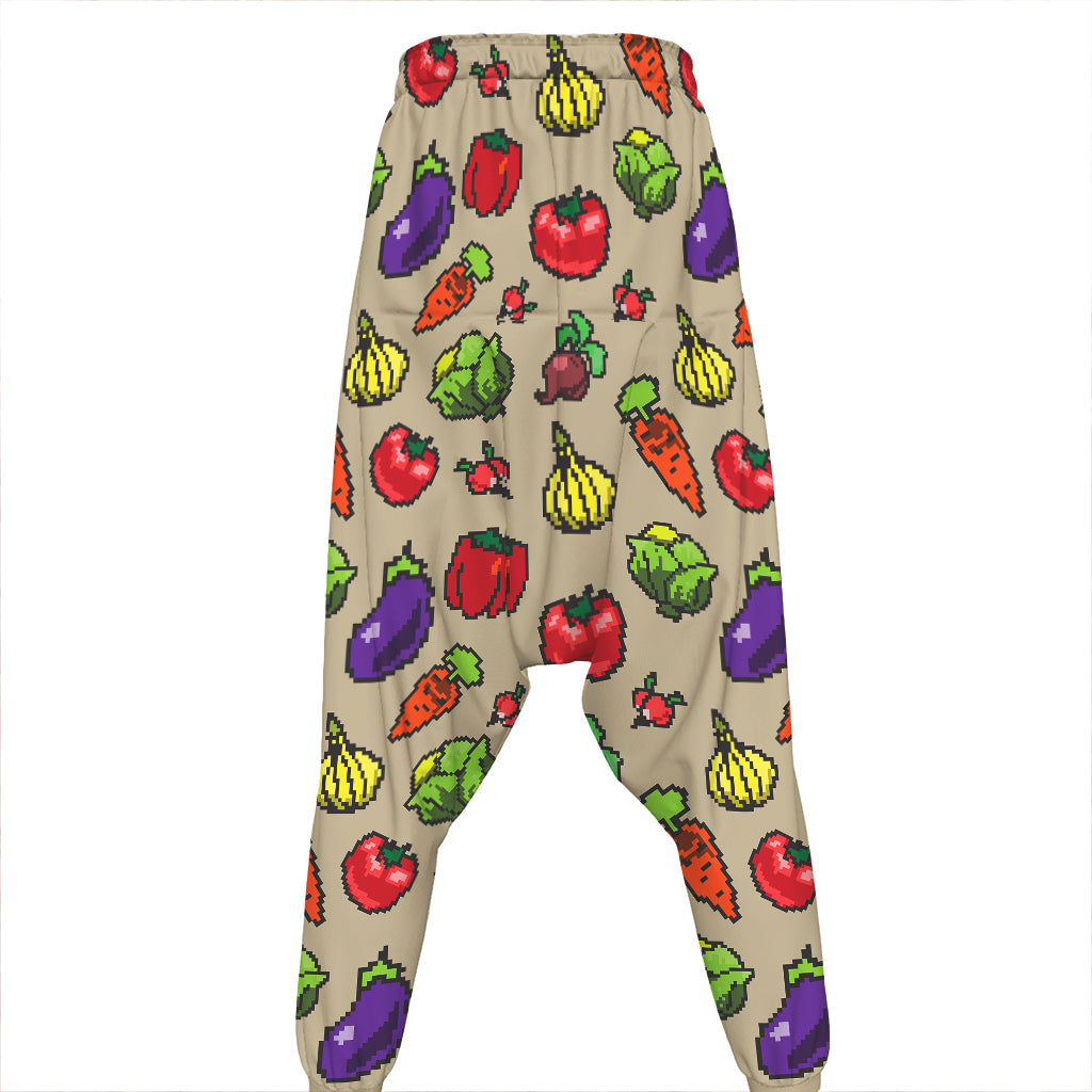Pixel Vegetables Pattern Print Hammer Pants