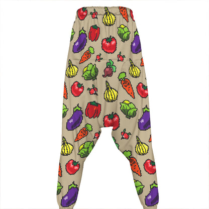 Pixel Vegetables Pattern Print Hammer Pants