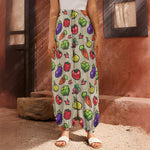 Pixel Vegetables Pattern Print Harem Pants