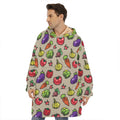Pixel Vegetables Pattern Print Hoodie Blanket