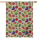Pixel Vegetables Pattern Print House Flag