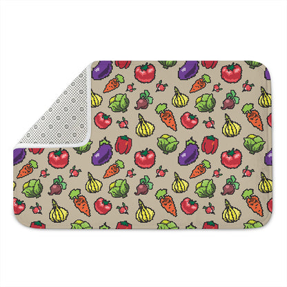Pixel Vegetables Pattern Print Indoor Door Mat