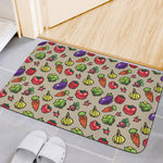 Pixel Vegetables Pattern Print Indoor Door Mat