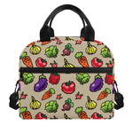 Pixel Vegetables Pattern Print Insulated Lunch Bag