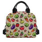 Pixel Vegetables Pattern Print Insulated Lunch Bag