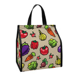 Pixel Vegetables Pattern Print Insulated Lunch Tote