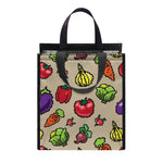 Pixel Vegetables Pattern Print Insulated Lunch Tote
