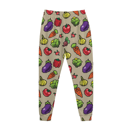 Pixel Vegetables Pattern Print Jogger Pants