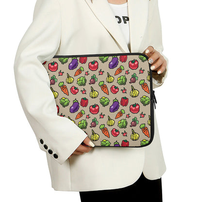 Pixel Vegetables Pattern Print Laptop Sleeve