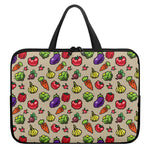 Pixel Vegetables Pattern Print Laptop Sleeve With Handle
