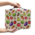 Pixel Vegetables Pattern Print Leather Bible Cover