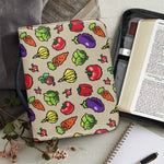 Pixel Vegetables Pattern Print Leather Bible Cover