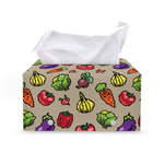 Pixel Vegetables Pattern Print Leather Tissue Box Cover
