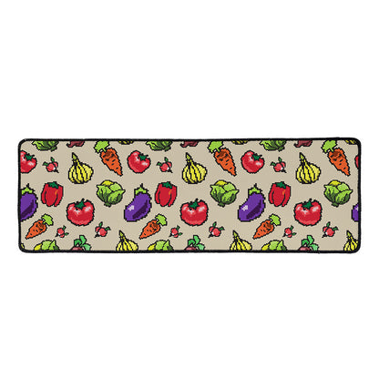 Pixel Vegetables Pattern Print Long Kitchen Mat