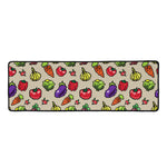 Pixel Vegetables Pattern Print Long Kitchen Mat