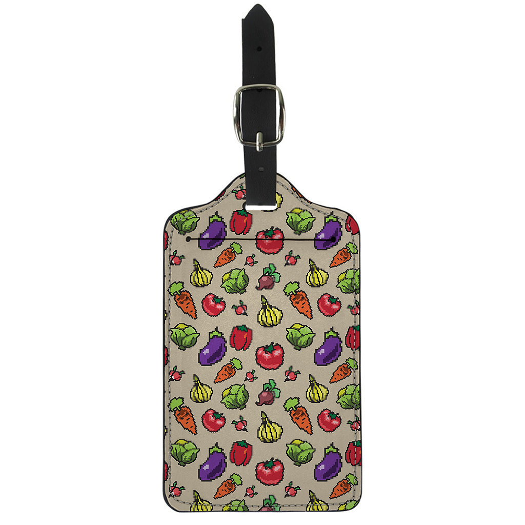 Pixel Vegetables Pattern Print Luggage Tag