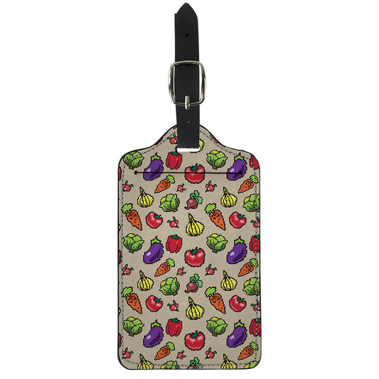 Pixel Vegetables Pattern Print Luggage Tag