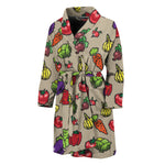 Pixel Vegetables Pattern Print Men's Bathrobe
