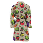 Pixel Vegetables Pattern Print Men's Bathrobe