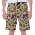 Pixel Vegetables Pattern Print Men's Beach Shorts