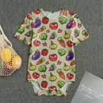 Pixel Vegetables Pattern Print Men's Bodysuit