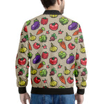 Pixel Vegetables Pattern Print Men's Bomber Jacket