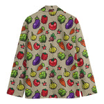 Pixel Vegetables Pattern Print Men's Cotton Blazer