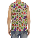 Pixel Vegetables Pattern Print Men's Fitness Tank Top