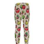Pixel Vegetables Pattern Print Men's leggings