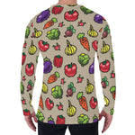 Pixel Vegetables Pattern Print Men's Long Sleeve T-Shirt