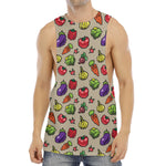Pixel Vegetables Pattern Print Men's Muscle Tank Top