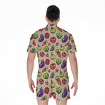 Pixel Vegetables Pattern Print Men's Rompers