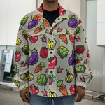 Pixel Vegetables Pattern Print Men's Shirt Jacket