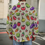 Pixel Vegetables Pattern Print Men's Shirt Jacket