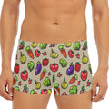 Pixel Vegetables Pattern Print Men's Short Boxer Briefs