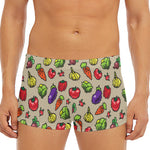 Pixel Vegetables Pattern Print Men's Short Boxer Briefs