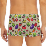 Pixel Vegetables Pattern Print Men's Short Boxer Briefs