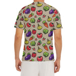 Pixel Vegetables Pattern Print Men's Short Sleeve Rash Guard
