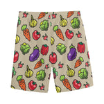 Pixel Vegetables Pattern Print Men's Sports Shorts