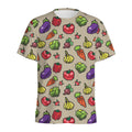 Pixel Vegetables Pattern Print Men's Athletic T-Shirt