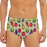 Pixel Vegetables Pattern Print Men's Triangle Swim Briefs
