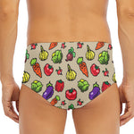 Pixel Vegetables Pattern Print Men's Triangle Swim Briefs