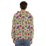 Pixel Vegetables Pattern Print Men's Velvet Pullover Hoodie