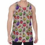 Pixel Vegetables Pattern Print Men's Velvet Tank Top