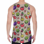 Pixel Vegetables Pattern Print Men's Velvet Tank Top