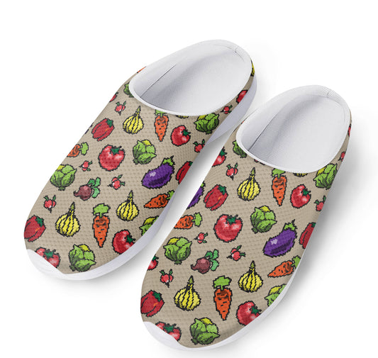 Pixel Vegetables Pattern Print Mesh Casual Shoes
