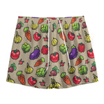 Pixel Vegetables Pattern Print Mesh Shorts