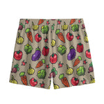 Pixel Vegetables Pattern Print Mesh Shorts