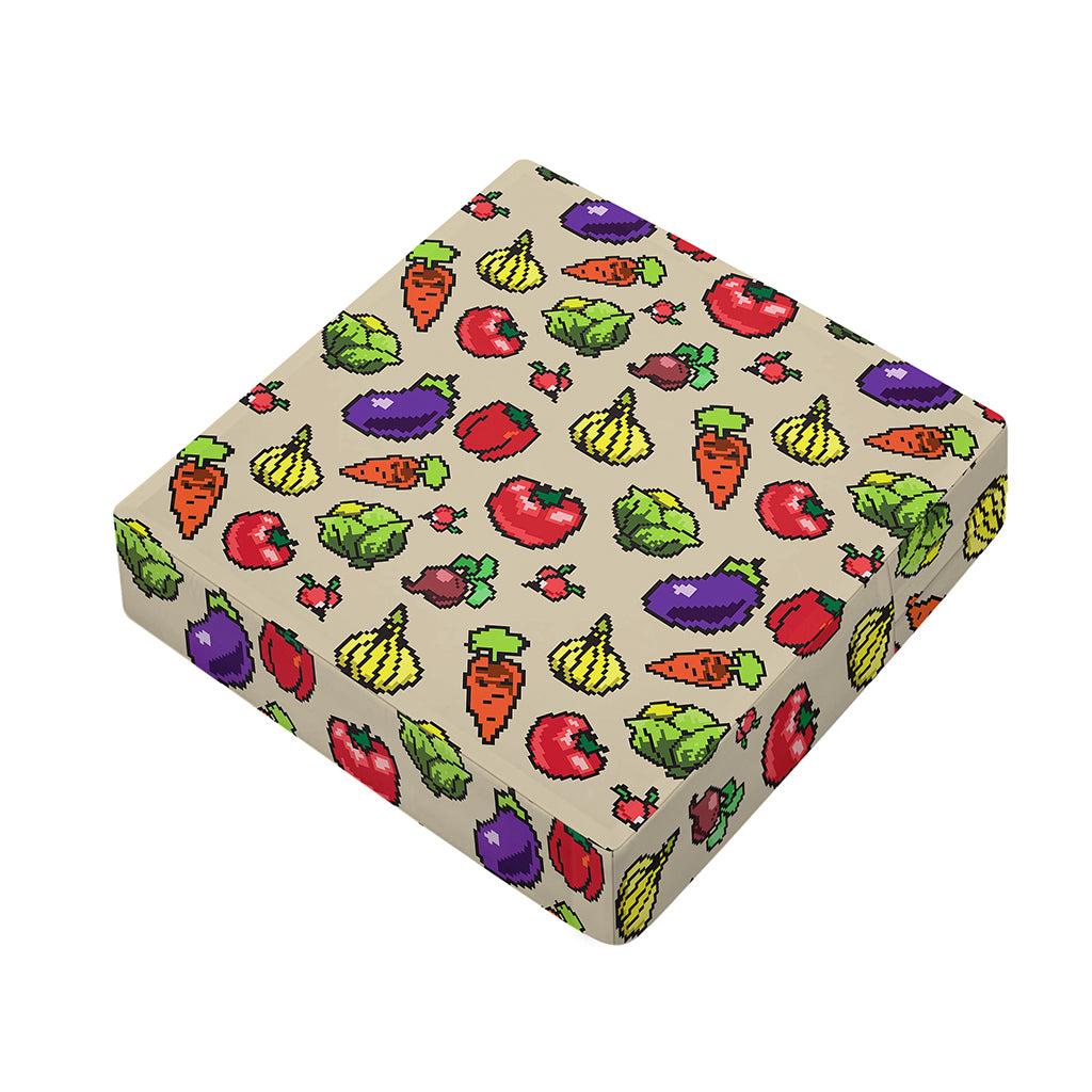 Pixel Vegetables Pattern Print Outdoor Seat Cushion Cover